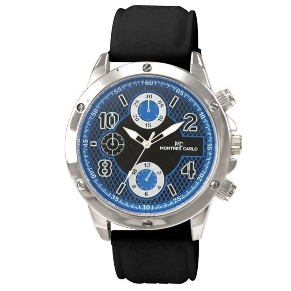 48mm Montres Carlo Classic Silicone Band Analog Quartz Dress Luxury Men's Watch